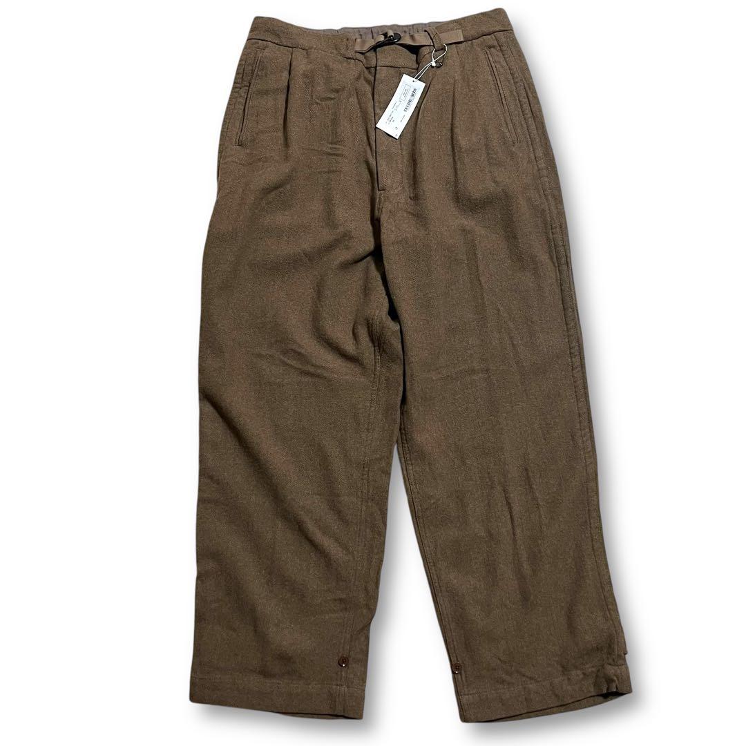 新品 定価3.4万 ナナミカ ウールヘリンボーン ワイドワークパンツ