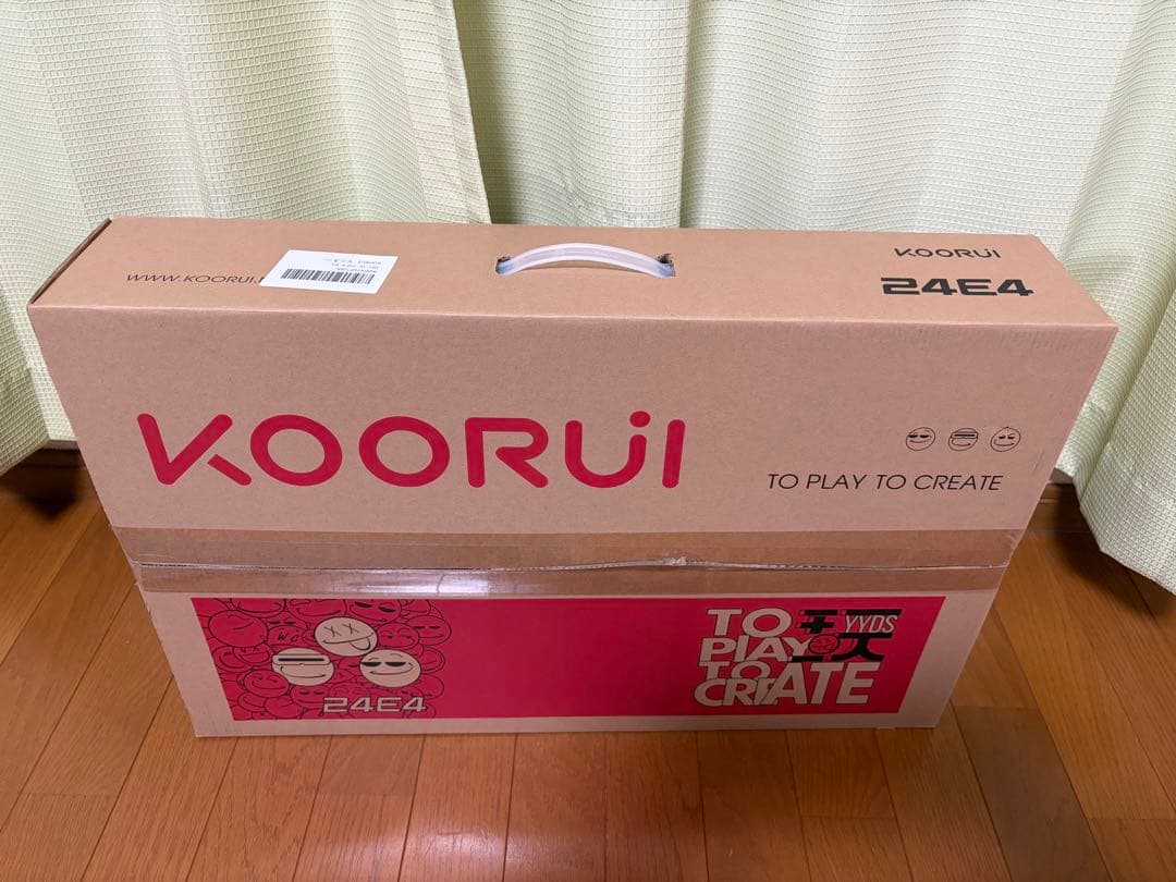 KOORUI24E4ゲーミングモニター 165hz本体、スタンド、HDMI、電源