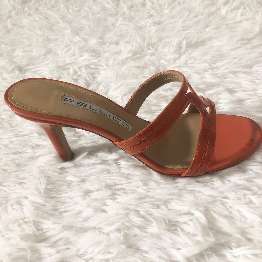 未使用級 ペリーコ ミュール オレンジ ヒール7cm サイズ37