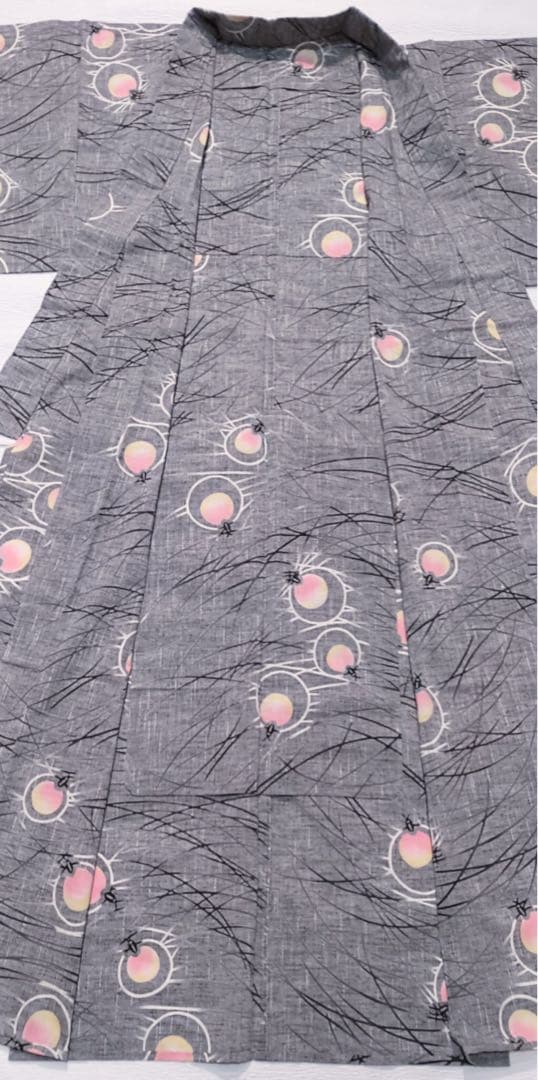 竺仙風　浴衣　仕立上がり　綿紬　芝草に蛍