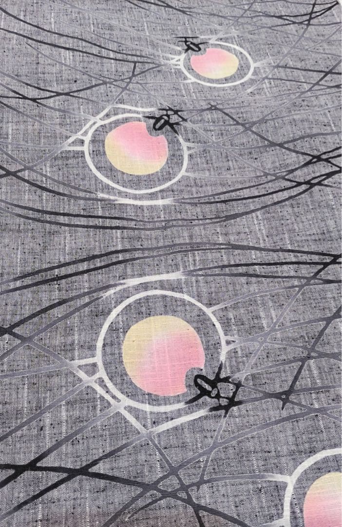 竺仙風　浴衣　仕立上がり　綿紬　芝草に蛍