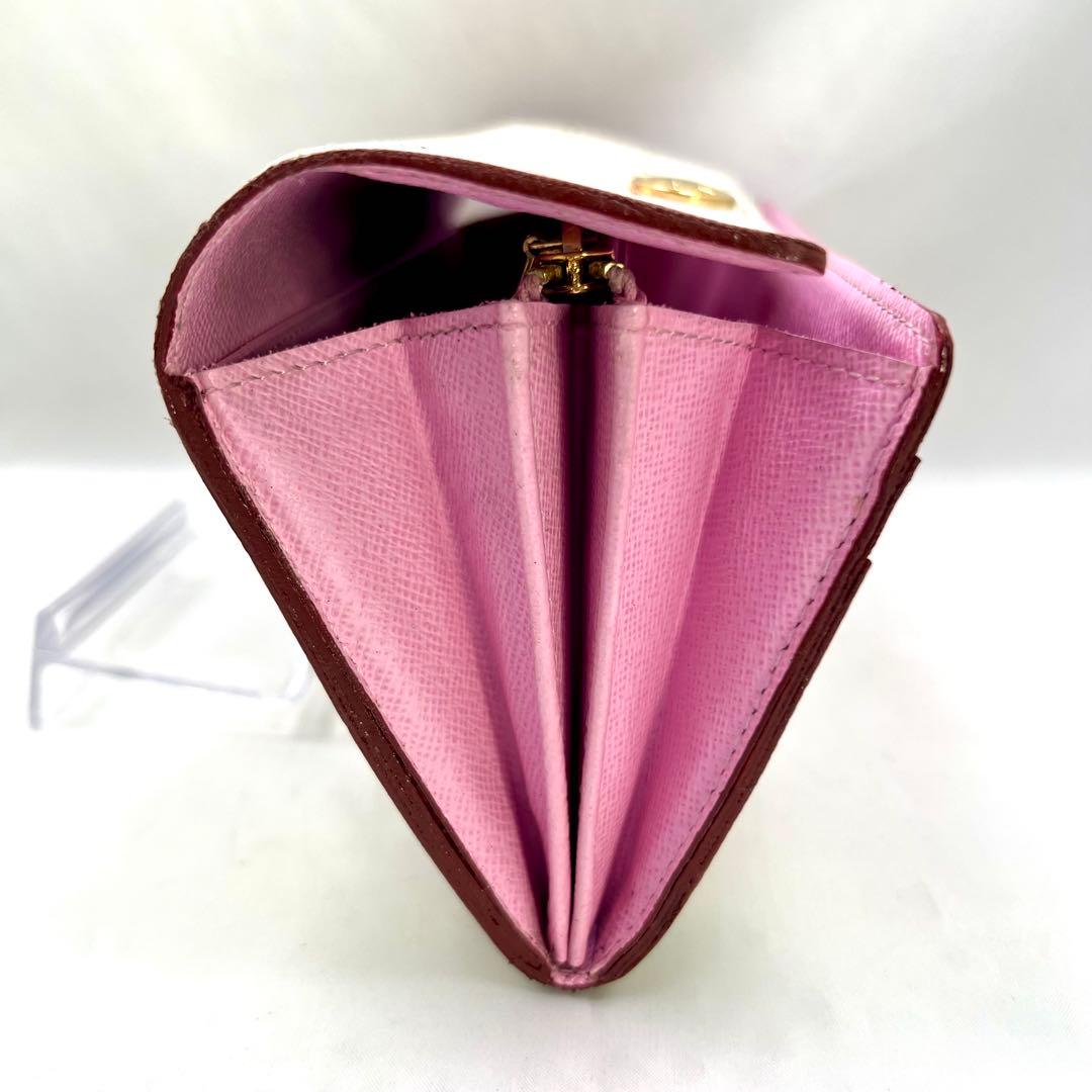 ルイヴィトン マルチカラー 村上 隆 ポルトフォイユ サラ 白×ピンク