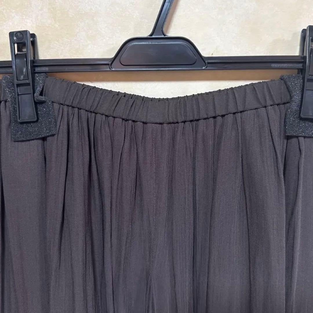 新品タグ付きビアズリーNEWシワシフォンギャザーパンツサイズ1