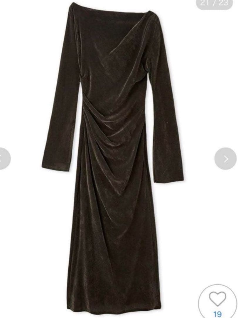 【新品未使用】SNIDEL♡フロッキーベロアドレープドレス ダークグレー 1