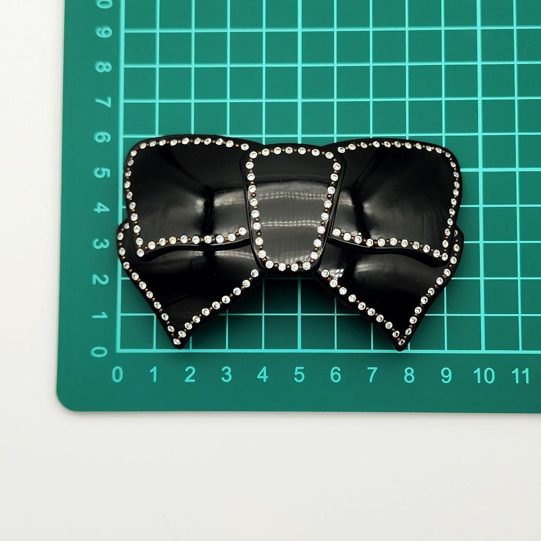 ★ALEXANDRE DE PARIS★ バレッタ リボン ストーン ブラック