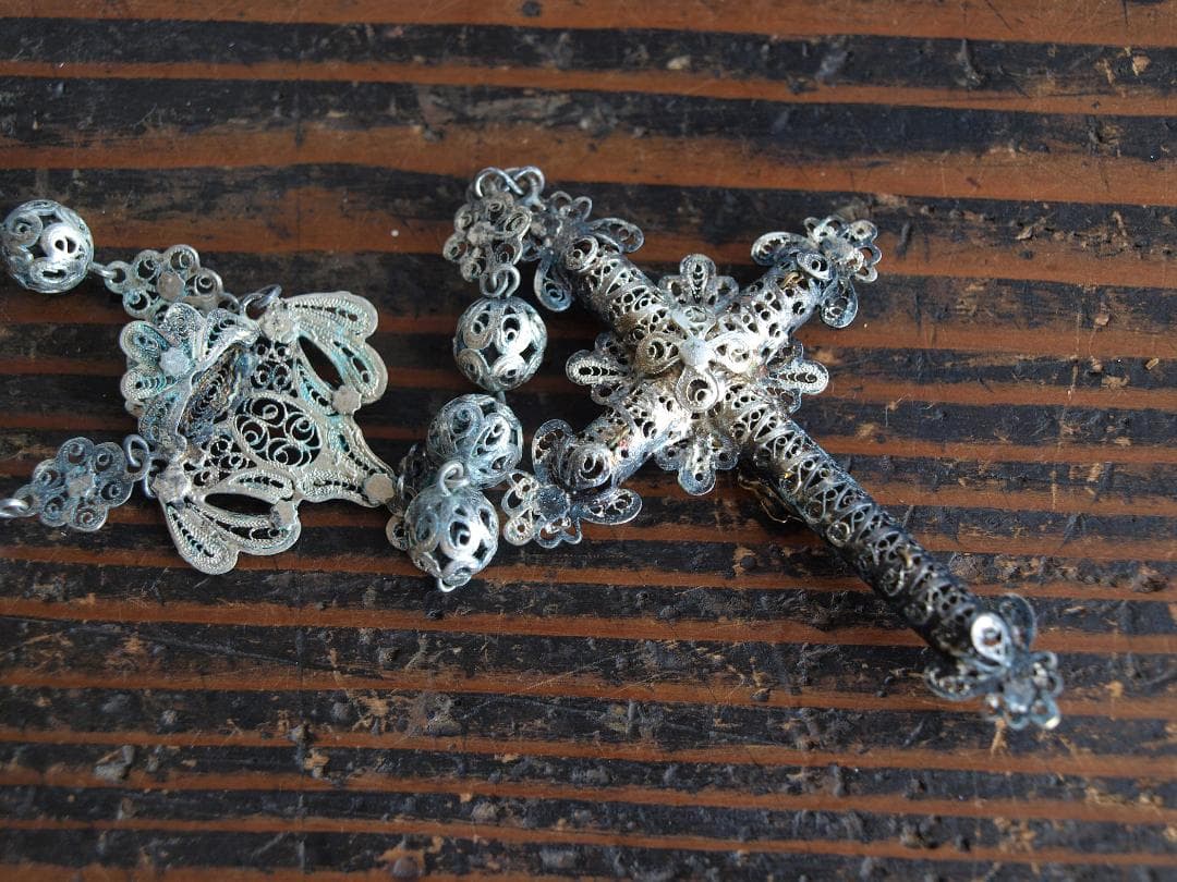 JOKER　＿＿＿＿＿銀線細工 ロザリオ フィリグリー十字架 /K082