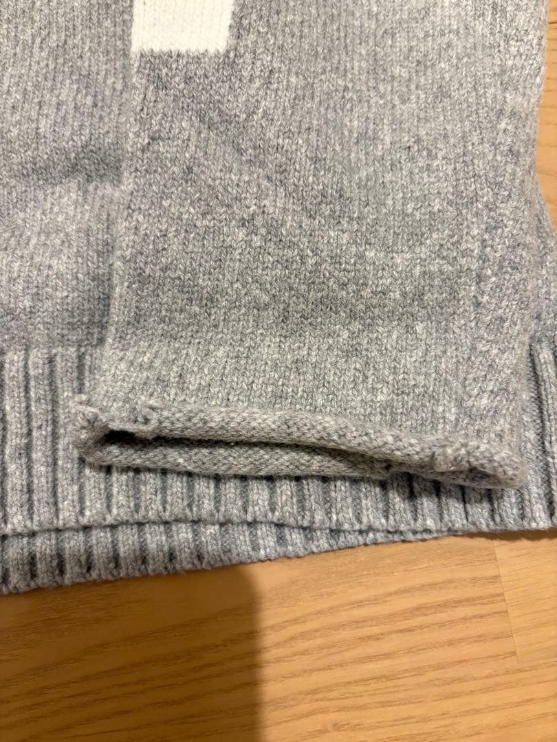 OFF-WHITE グレー ニットセーター KNIT オフホワイト