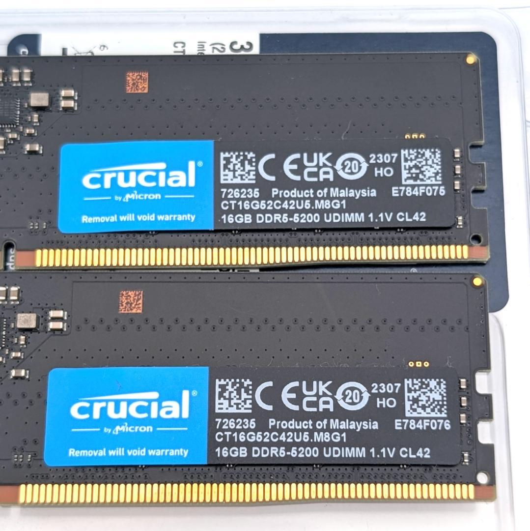 crucial CT2K16G52C42U5 DDR5メモリ 16GB×2枚