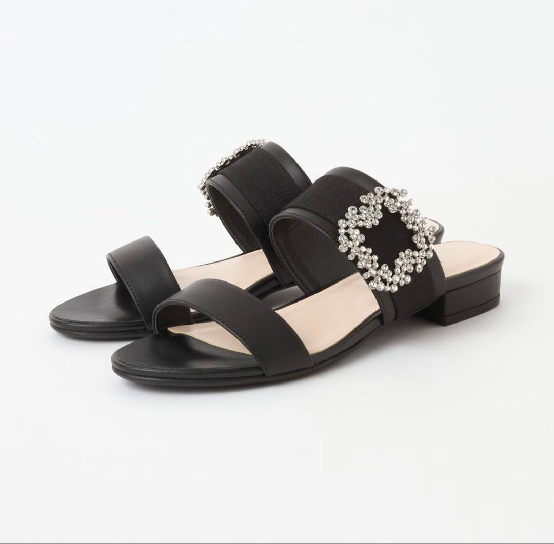 美品　DIANA ビジューバックルミュール　サンダル　Lサイズ