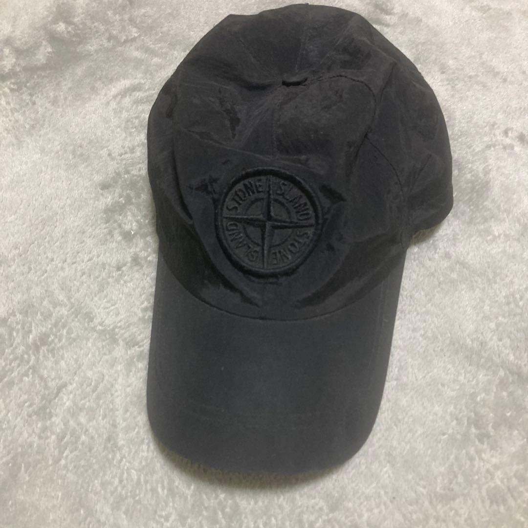 正規　ストーンアイランド ナイロンメタル　キャップ　ブラック