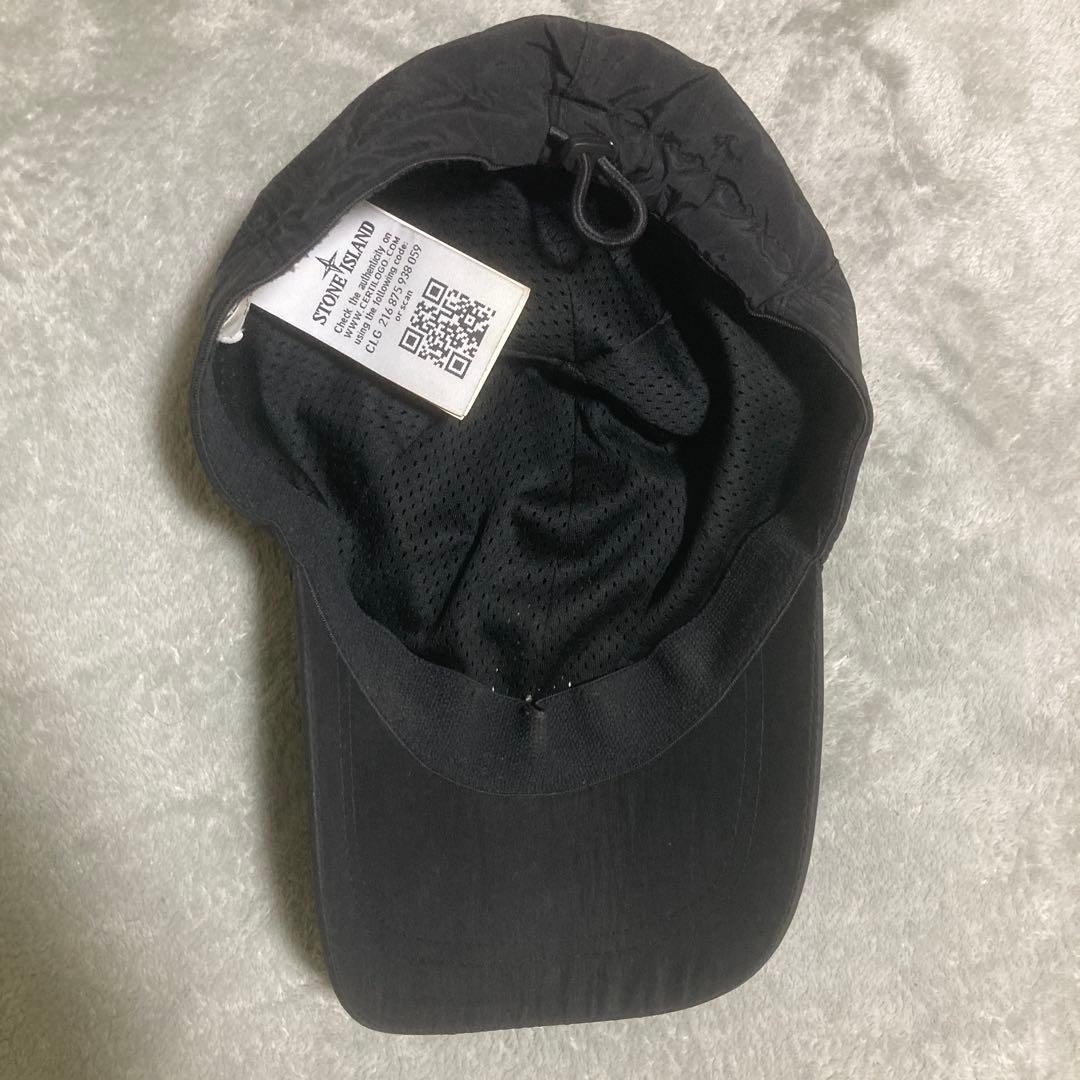 正規　ストーンアイランド ナイロンメタル　キャップ　ブラック