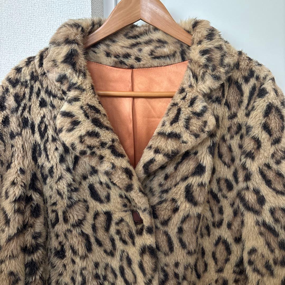 60s Russel Taylor コート　フェイクファー　レオパード　70s