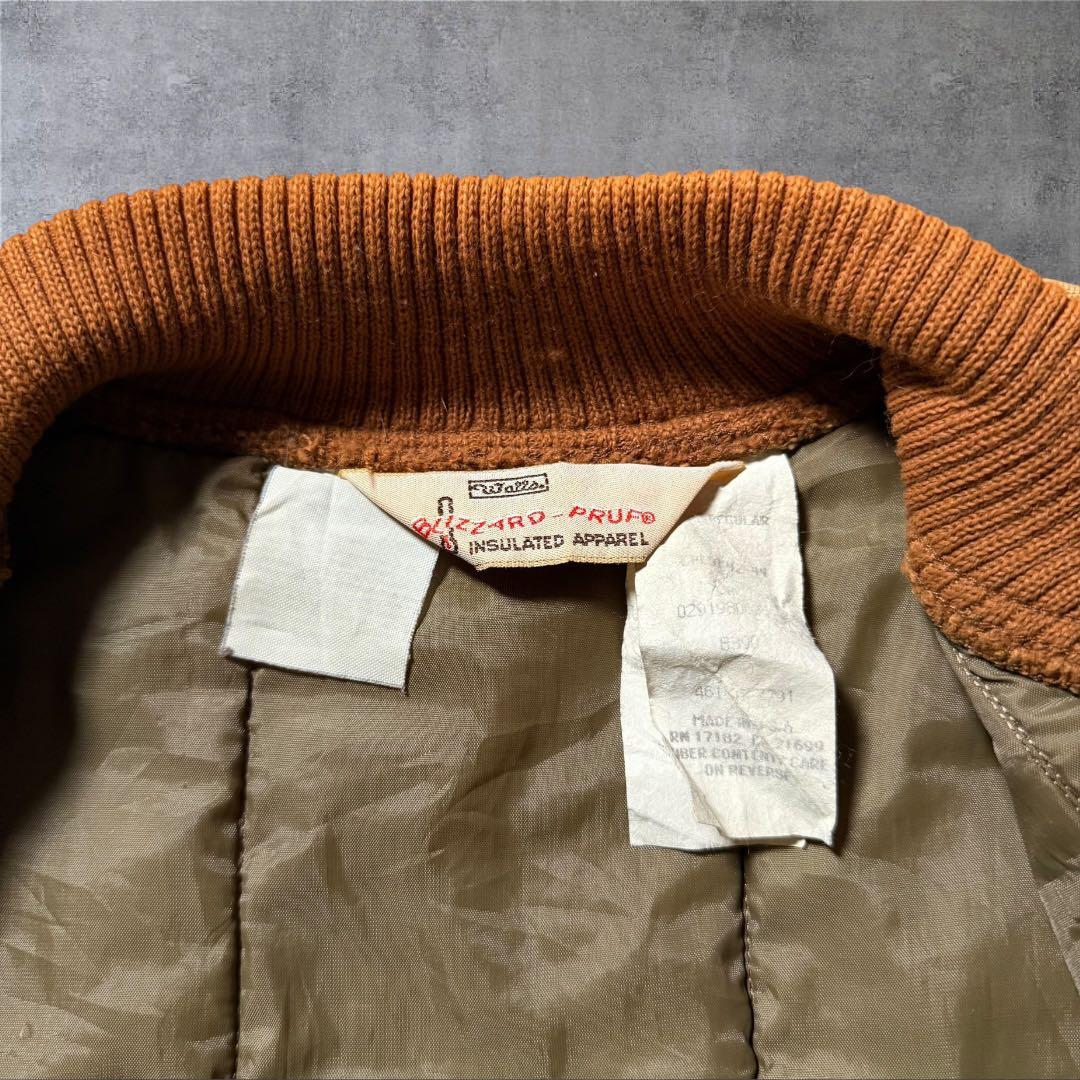 【1711】80年代USA製WallsキルティングダックベストTALONジッパー