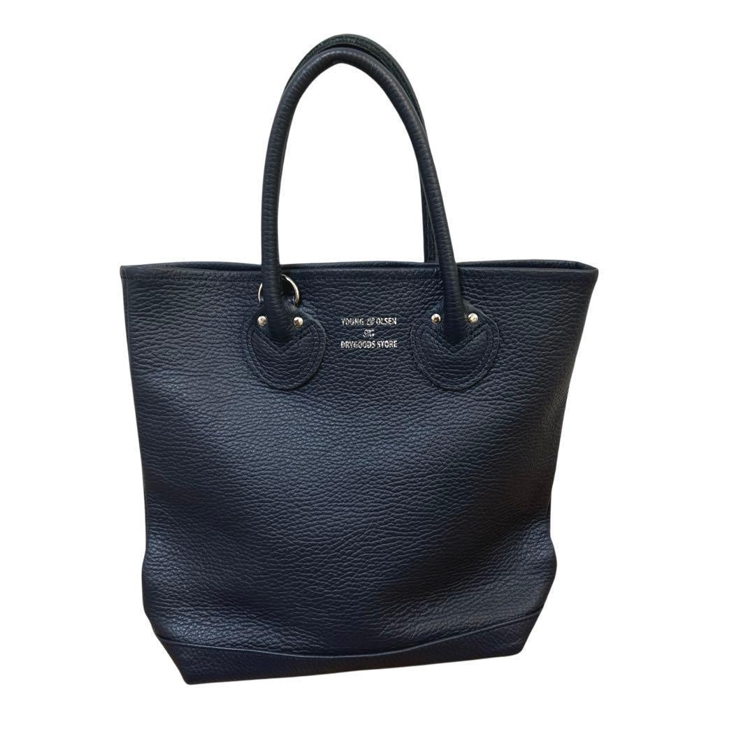 【希少！】ヤングアンドオルセン　レザー　伊勢丹限定　シルバーロゴ　ネイビー