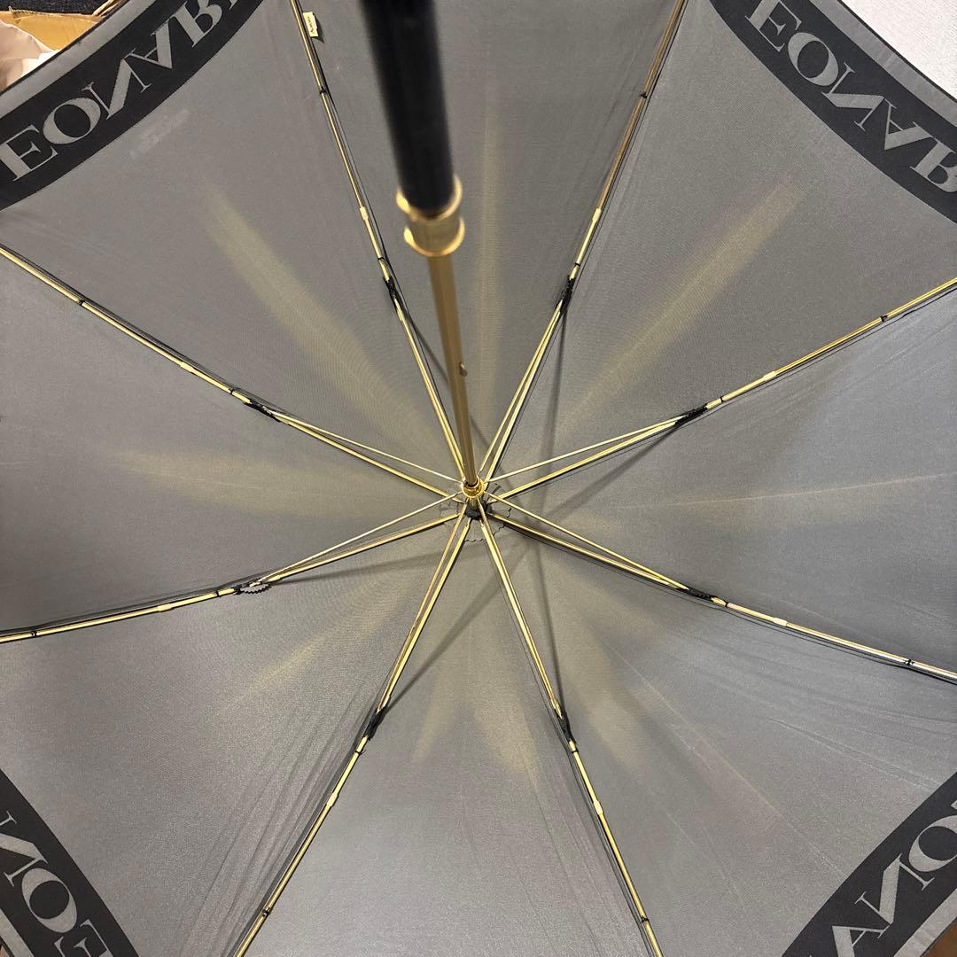 REONARD レオナール　文字ロゴ　晴雨兼用　傘　ブラック　グレー　ゴールド