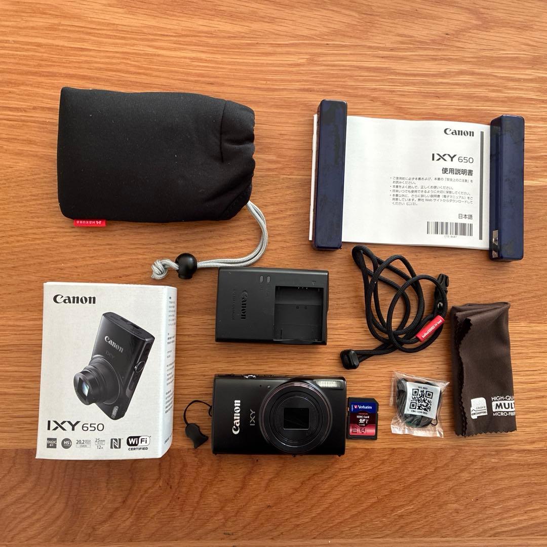 デジカメ　IXY 650 Canon 黒　64GB SDカード付き