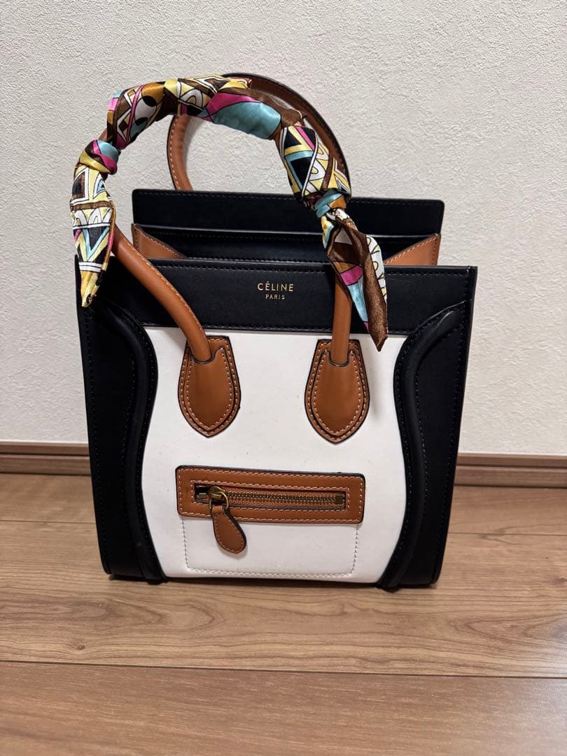 ハンドバッグ ホワイト/ブラウン/ブラック