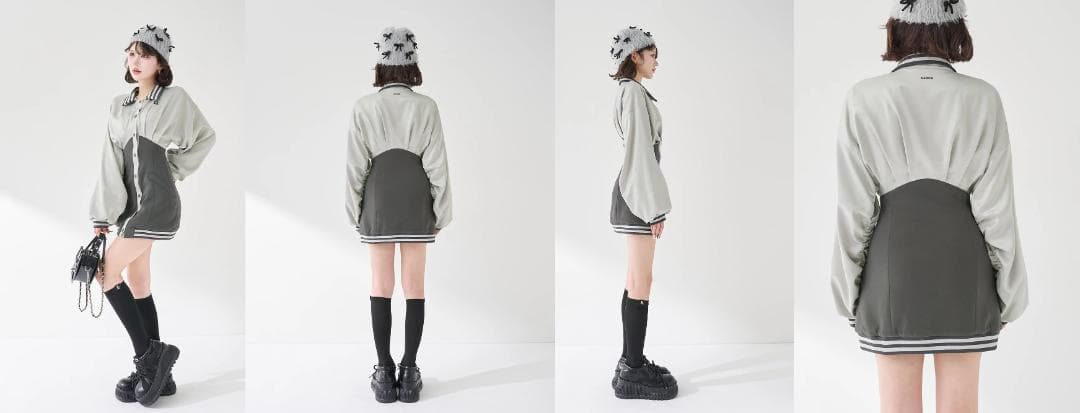 ダーリッチ darich ドルマンスリムスカジャンミニワンピース C-GRY