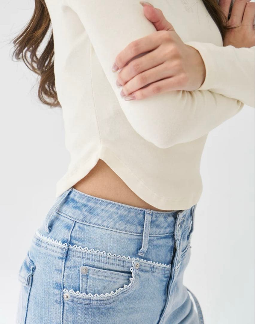 Darich♡ カーブシェイプシルエットロングTシャツ