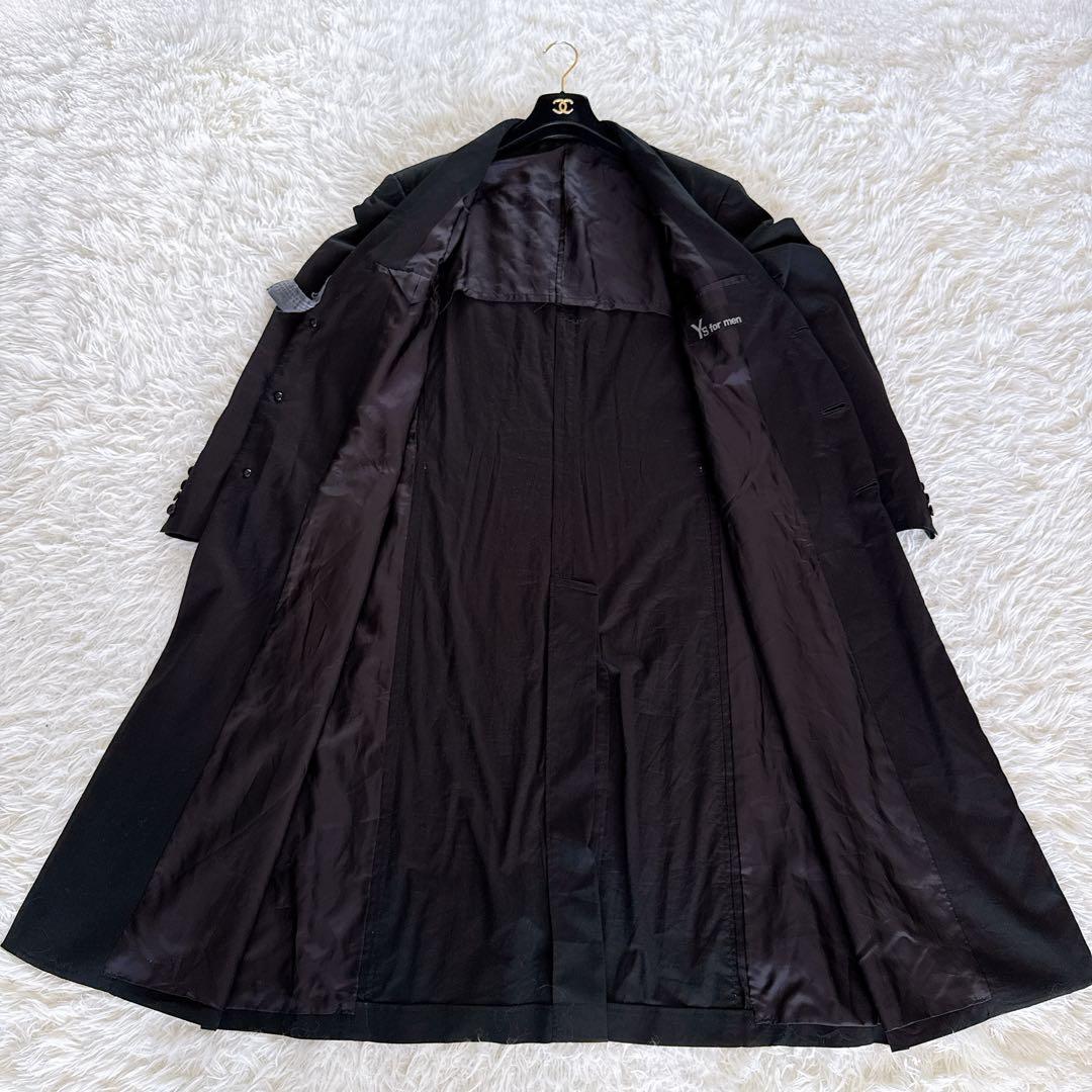 【Y's for men】ロングジャケット チェスターコート ブラック サイズ1