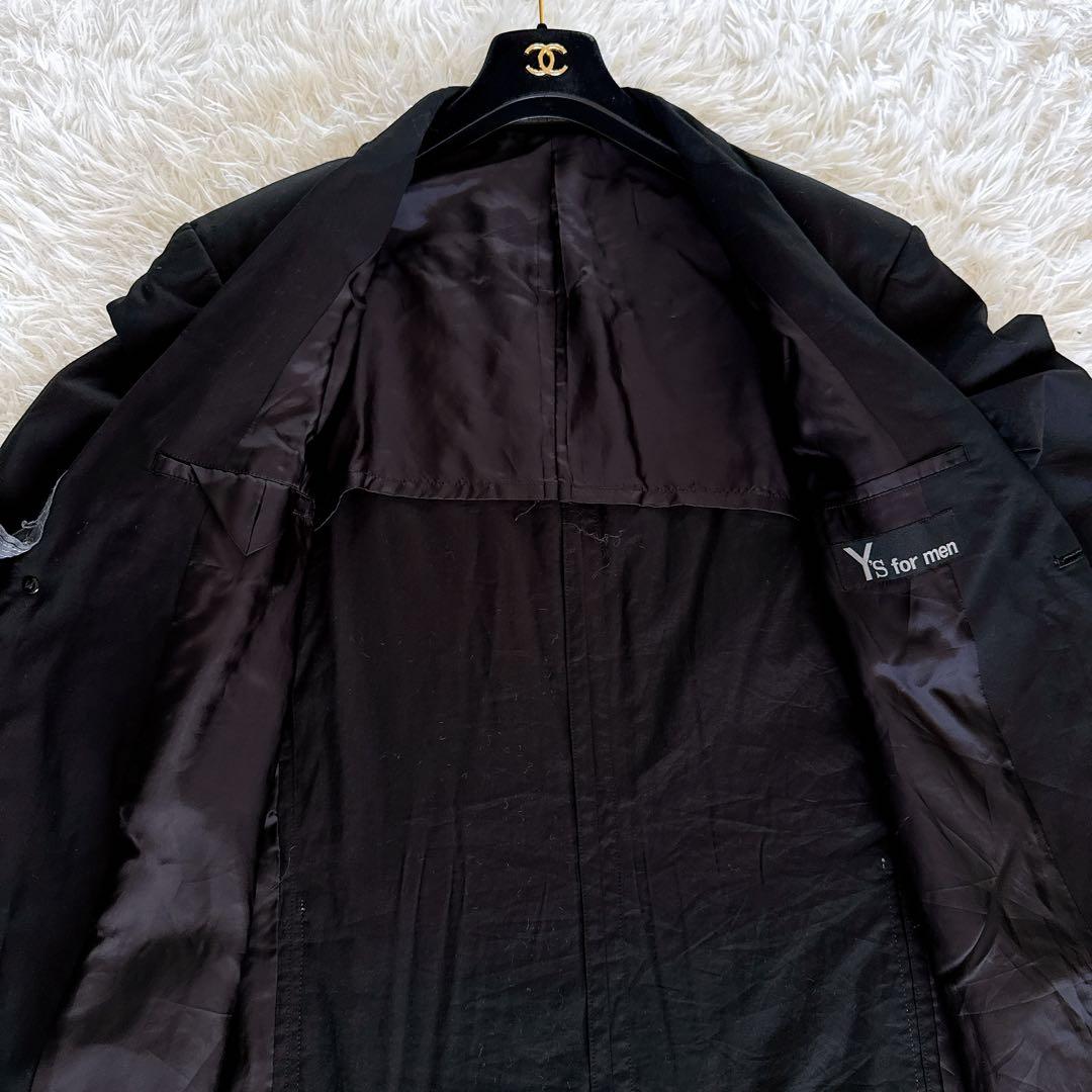 【Y's for men】ロングジャケット チェスターコート ブラック サイズ1