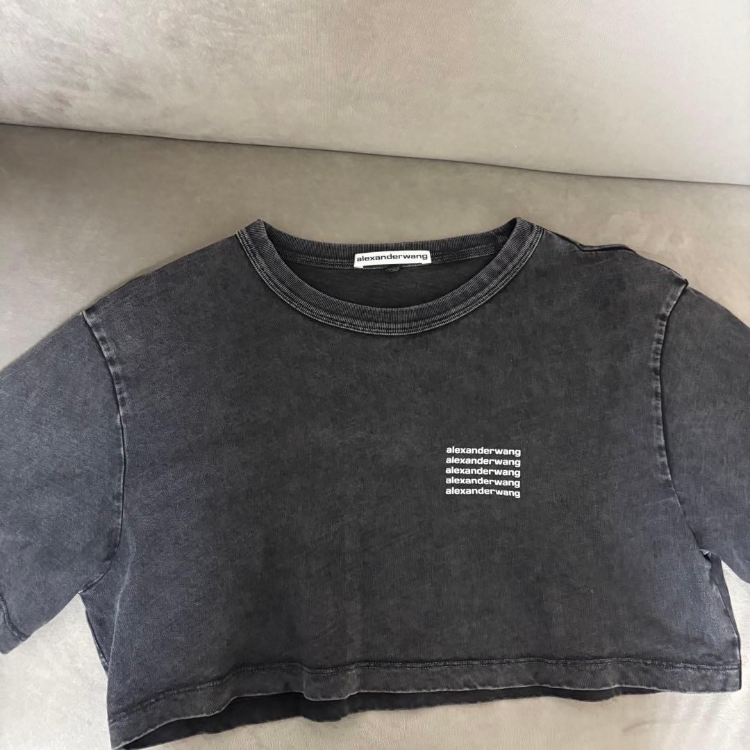 alexanderwang ダークグレー クロップドTシャツ XS