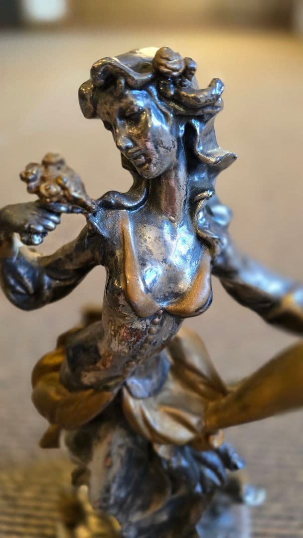 女性像　銀色　900刻印　2780g　　アンティーク