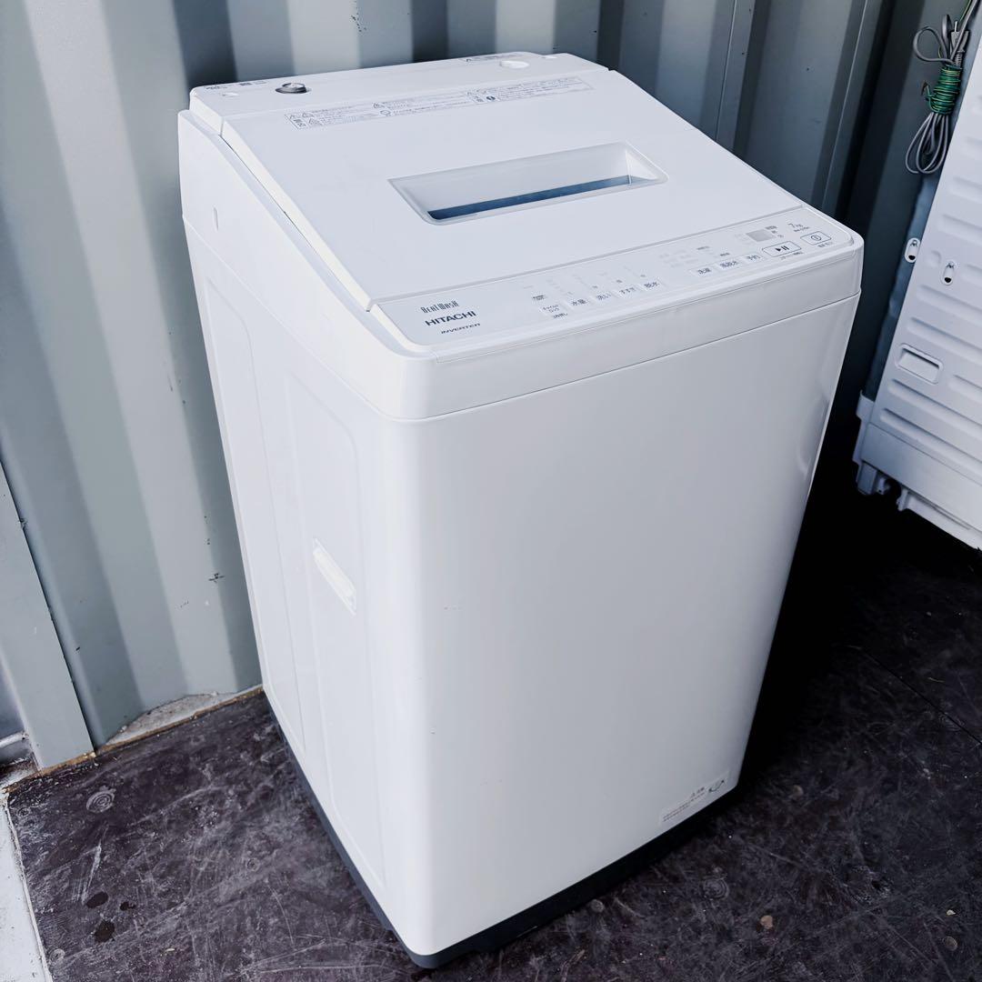 82運搬取付無料！シンプルホワイト純正日立全自動ビートウォッシュ洗濯機！完動美品