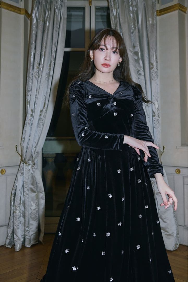 ワンピース Her lip to Belmont Floral Velour Dress M