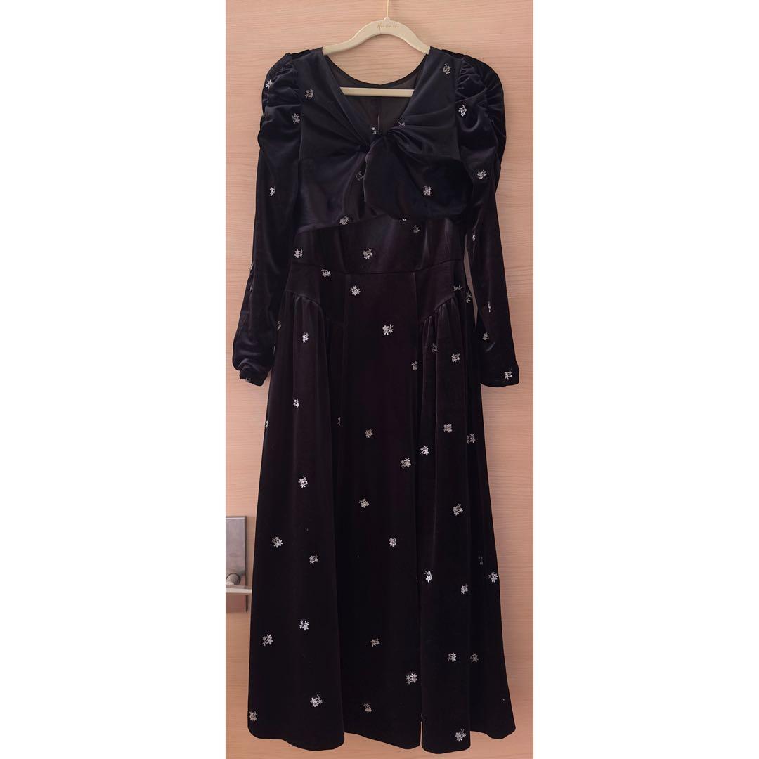 ワンピース Her lip to Belmont Floral Velour Dress M