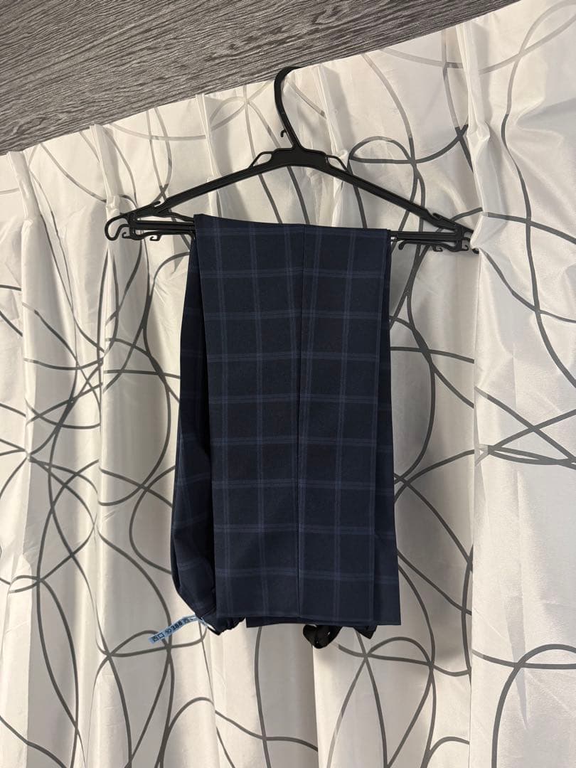 160サイズ ネイビー チェック柄スーツ WF wander factory