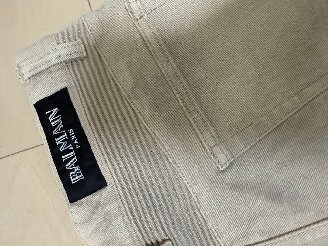 バルマン　ベージュ デニム30