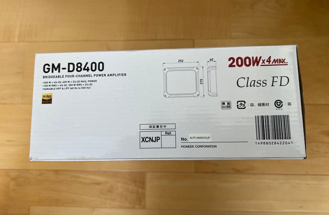 Carrozzeria 200Wx4・パワーアンプ GM-D8400