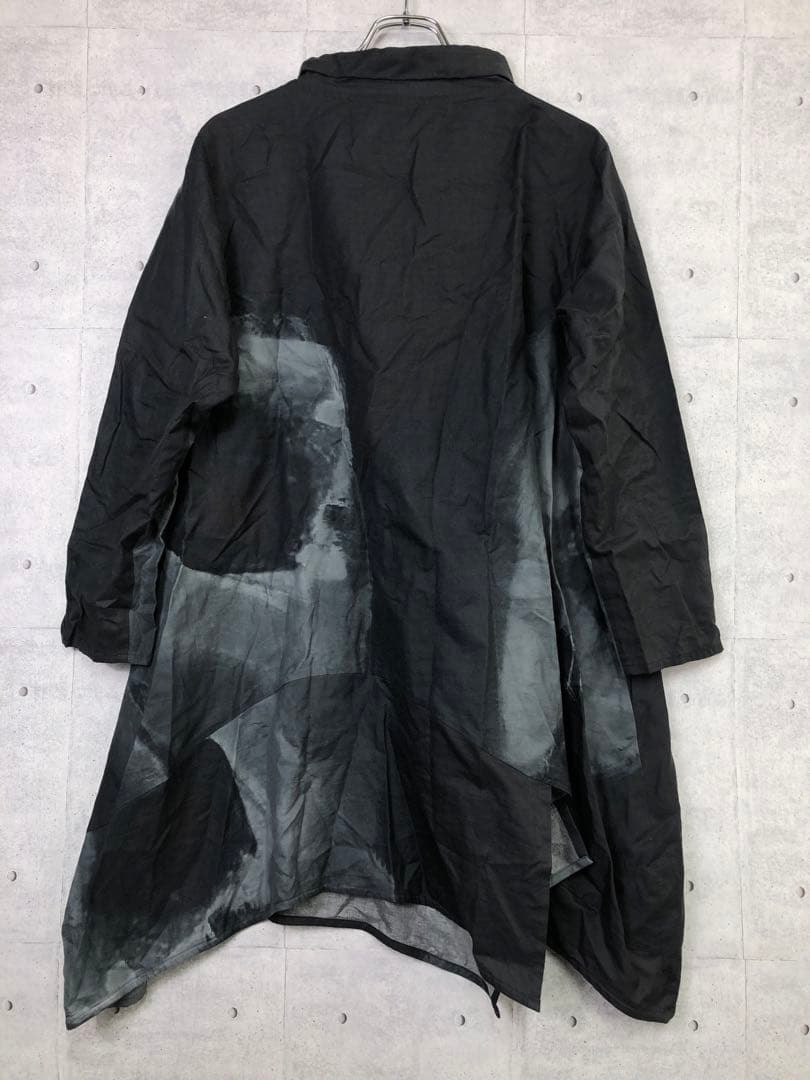 慈雨 日本製 古着 オーバーシルエット アシンメトリー マーブル ワンピース
