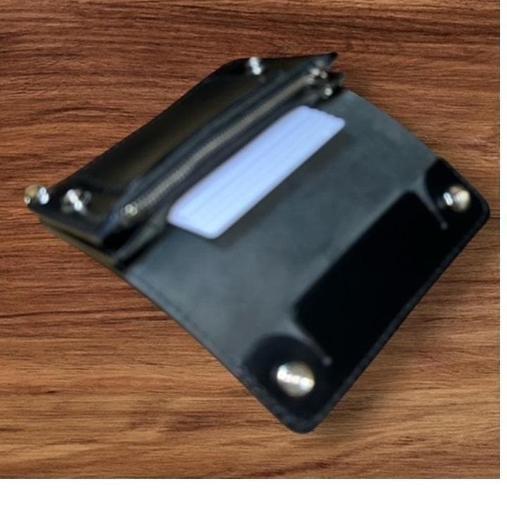 TERU ⑤ミドルトラッカーウォレット/栃木レザーシルバー/小判カンシルバ