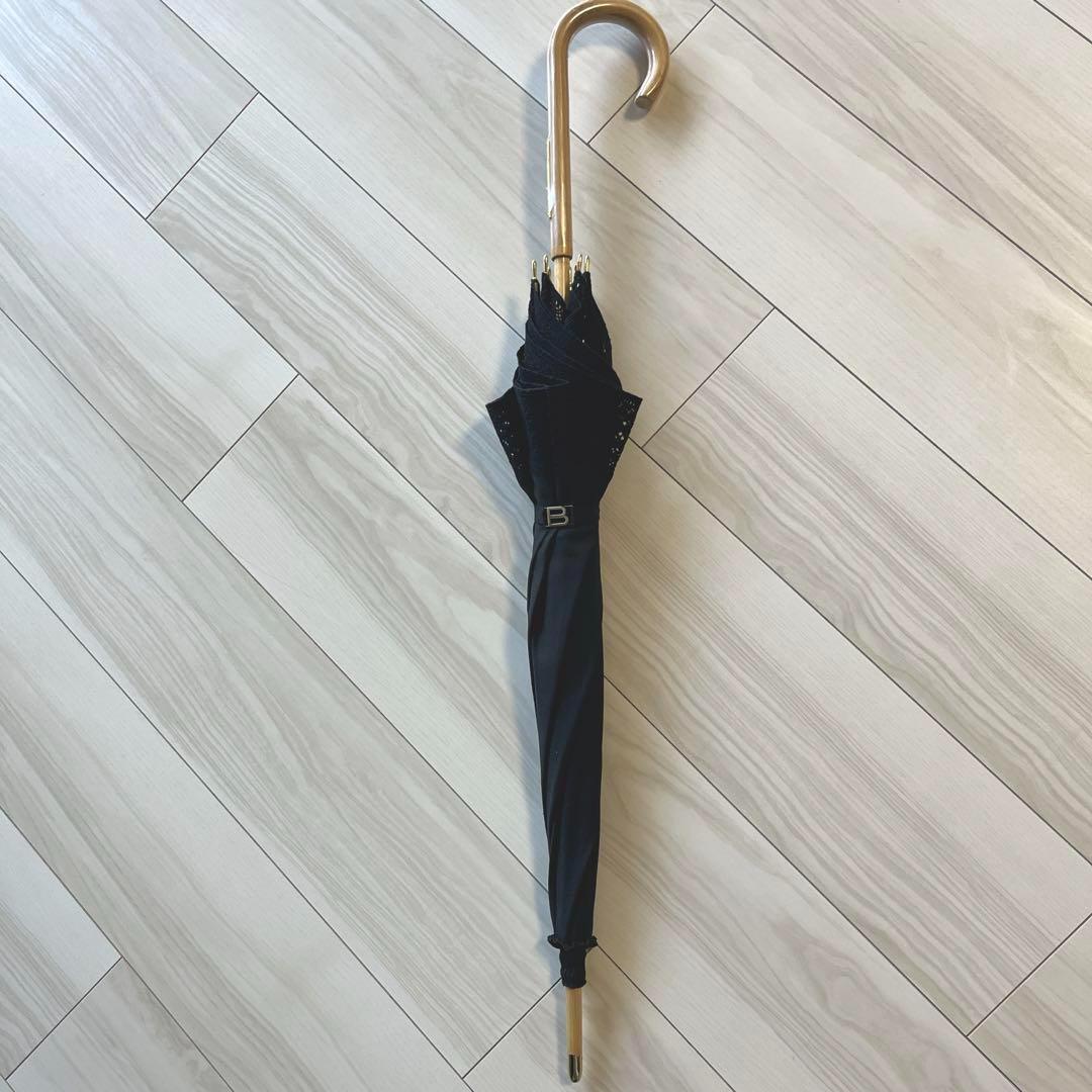 バレンシアガ　日傘　長傘　黒　レース