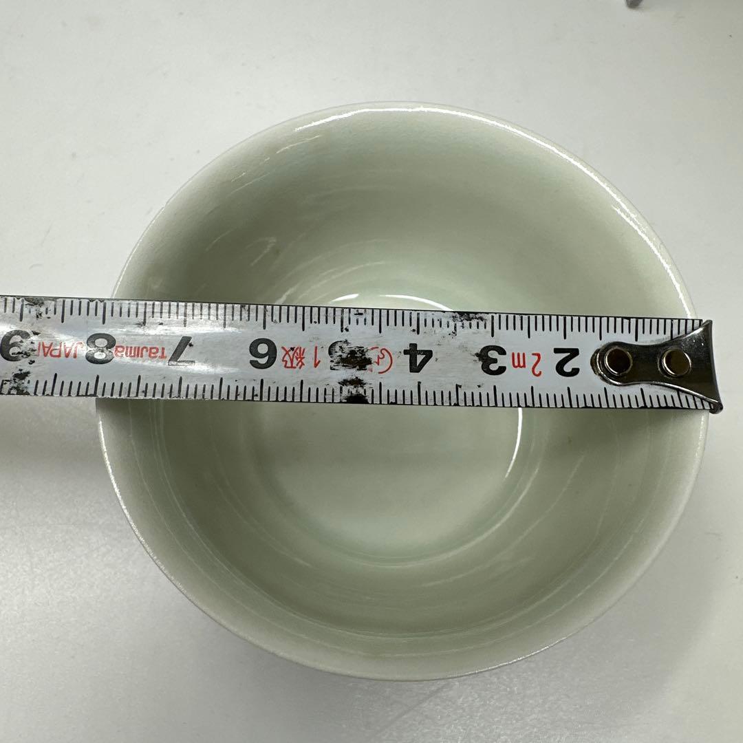 中国古玩　大明成化年製　豆彩チキンカップ　口径8.2㎝　東さ7-0411①