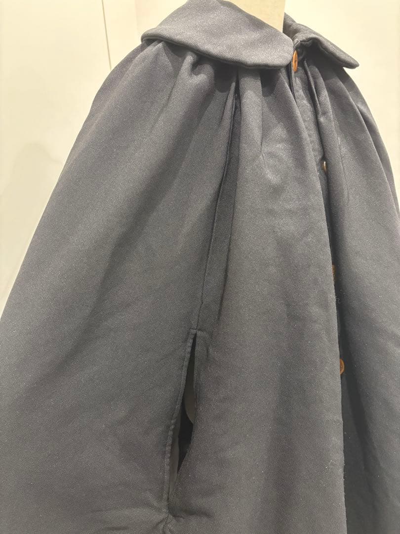 20AW コムデギャルソン　ポリエステル縮絨　ケープコート　ノワールケイニノミヤ