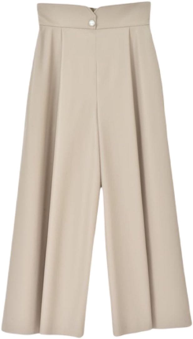 René ベージュ エコレザー　ワイドパンツ 36