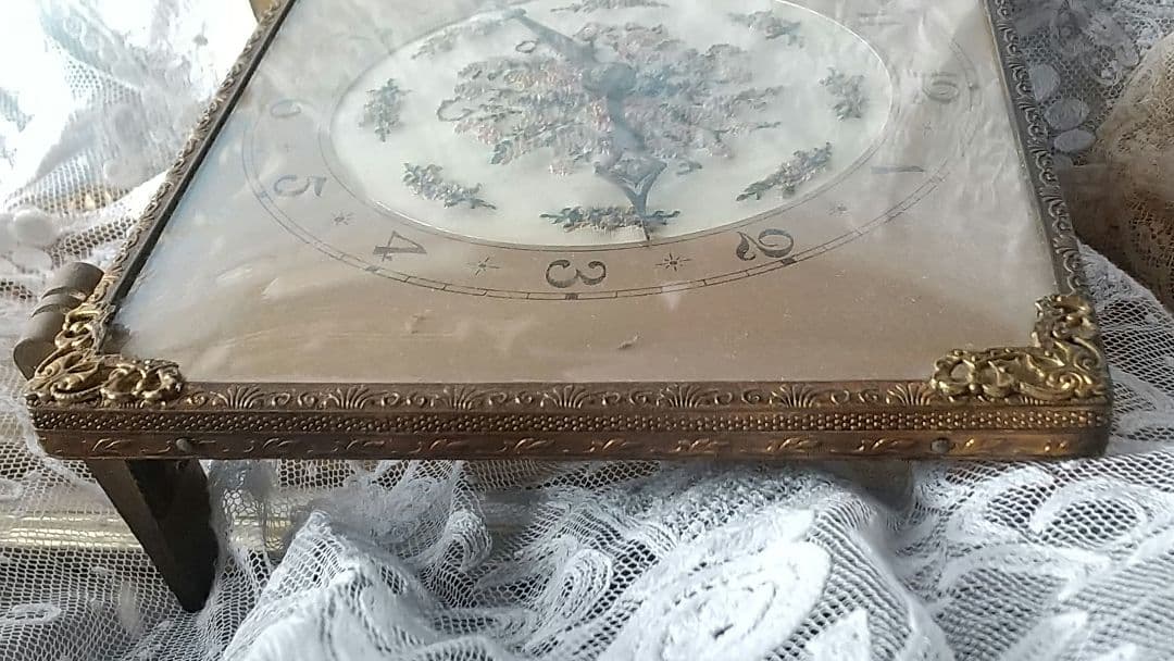 角型❀アンティーク　プチポワン時計　イギリス製♪可動確認済