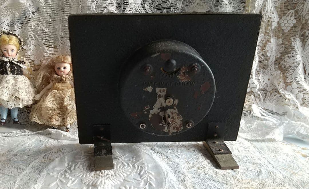 角型❀アンティーク　プチポワン時計　イギリス製♪可動確認済