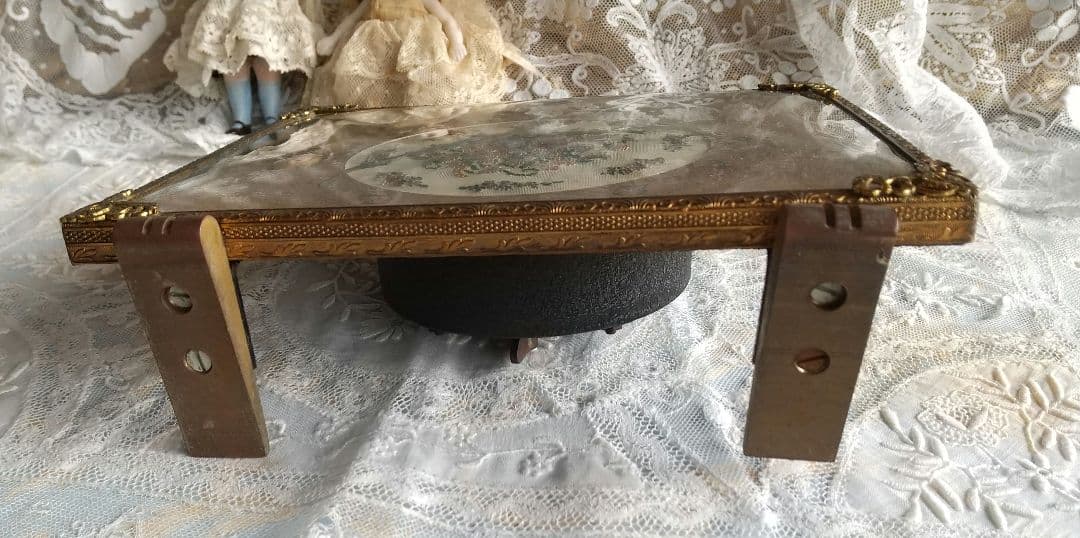 角型❀アンティーク　プチポワン時計　イギリス製♪可動確認済