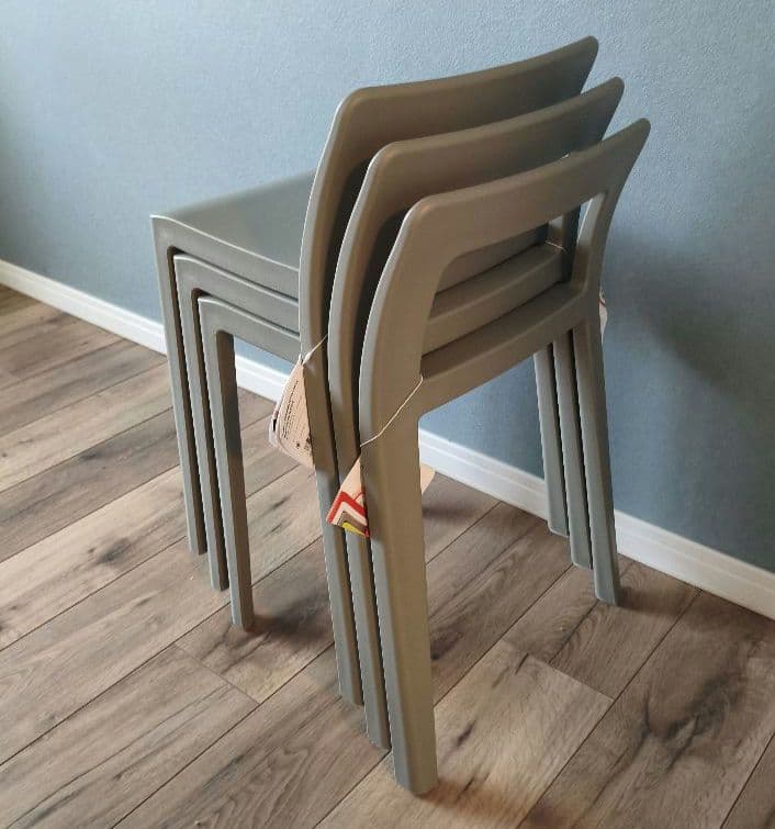 ENOTS （エノッツミニマル）チェア/グレー3脚セット/スタッキングチェア