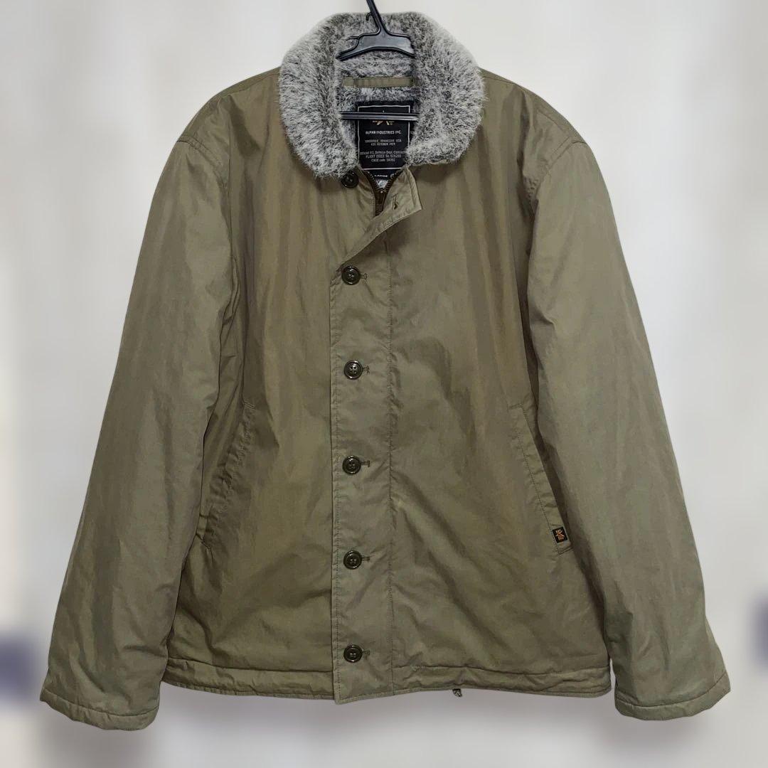 アルファ ALPHA N-1 デッキジャケット サイズL カーキ