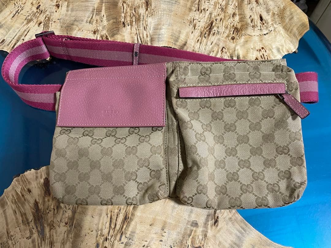 グッチ GUCCI 28566 GG ボディバッグ ウエストポーチ ピンク