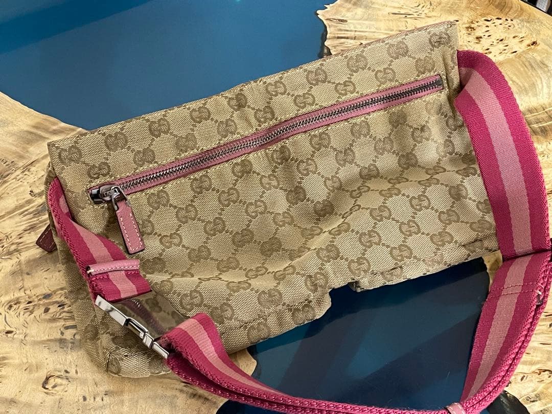 グッチ GUCCI 28566 GG ボディバッグ ウエストポーチ ピンク