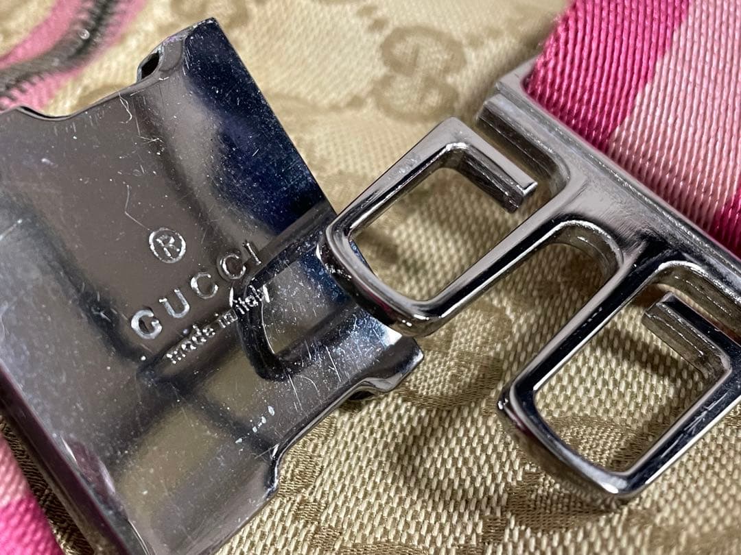 グッチ GUCCI 28566 GG ボディバッグ ウエストポーチ ピンク