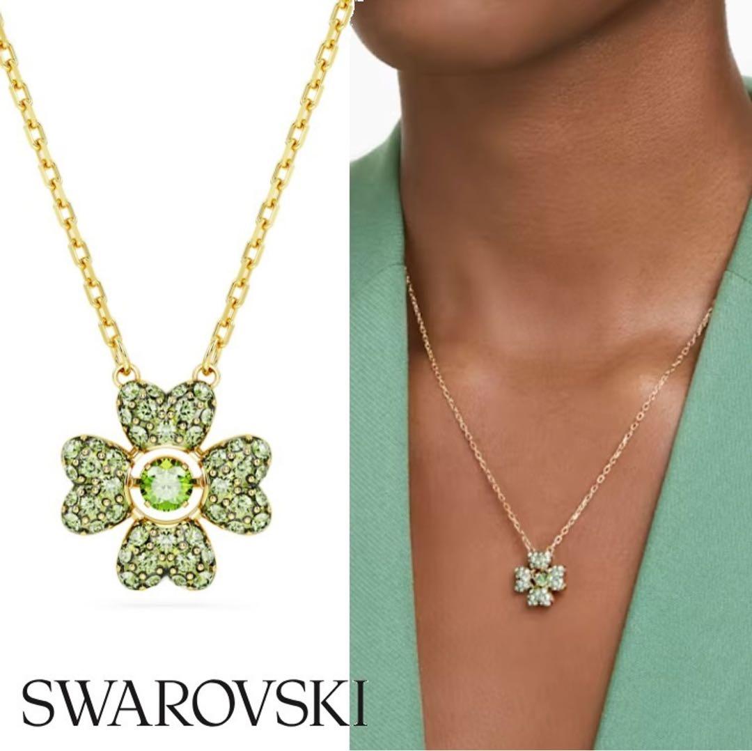 スワロフスキー Idyllia クローバー ペンダント ゴールド ネックレス
