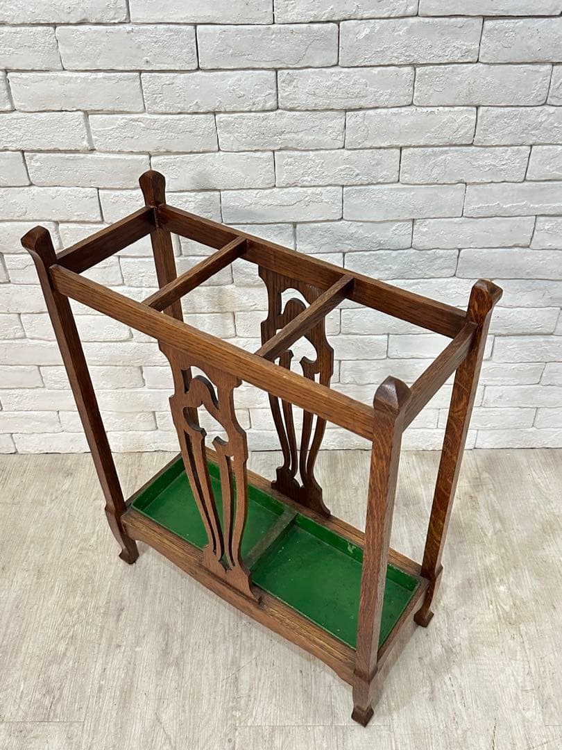 ⭐️【ディー】イギリス　アンティーク　傘立て　スタンド　オーク材　希少