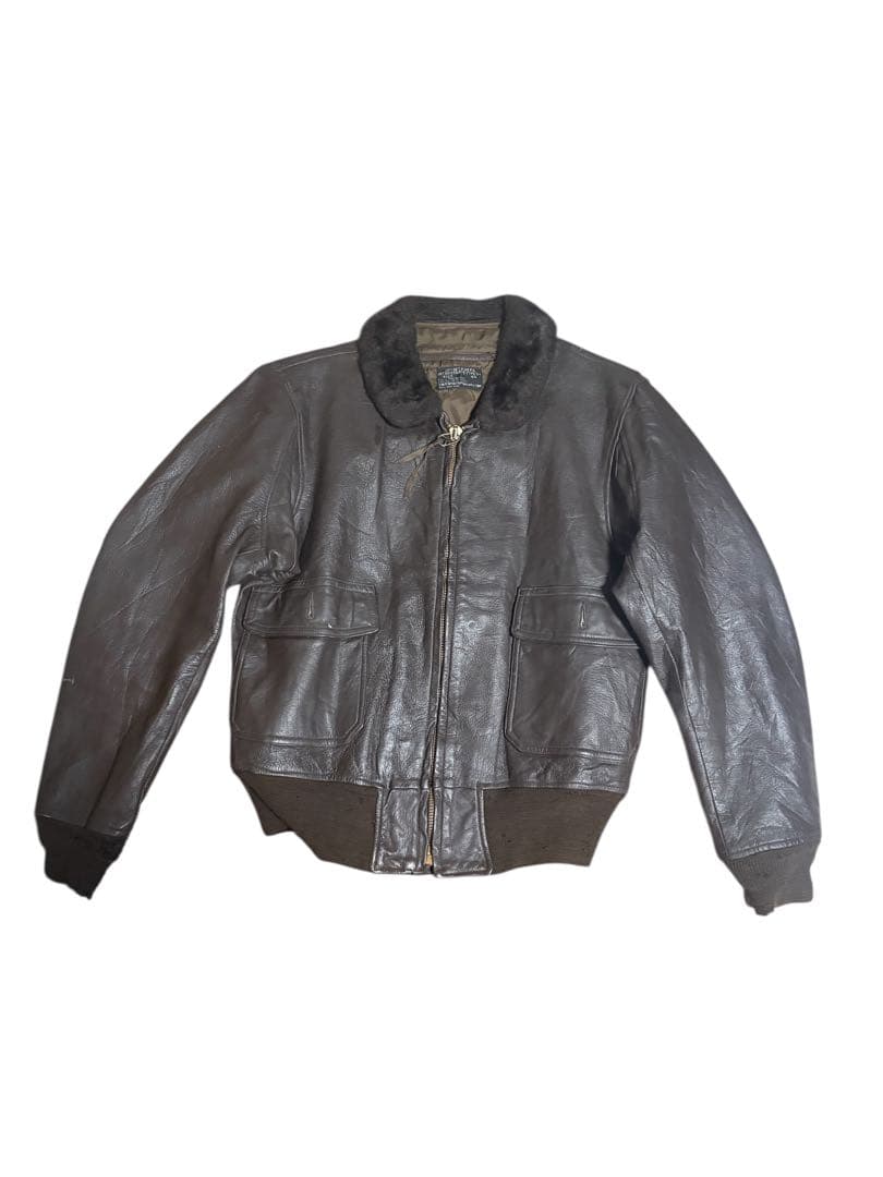 ね*こ様 70s US NAVY G-1 フライトジャケット実物レザージャケット